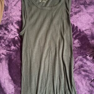 Black Sleeveless Ribbed Top
